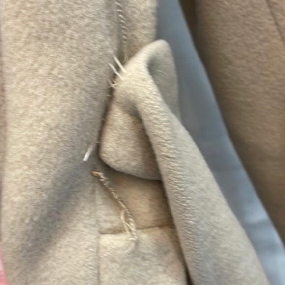 Cashmere belted tie only long bone ecru old Hollywood glam formal scandal coat - Picture 10 of 15